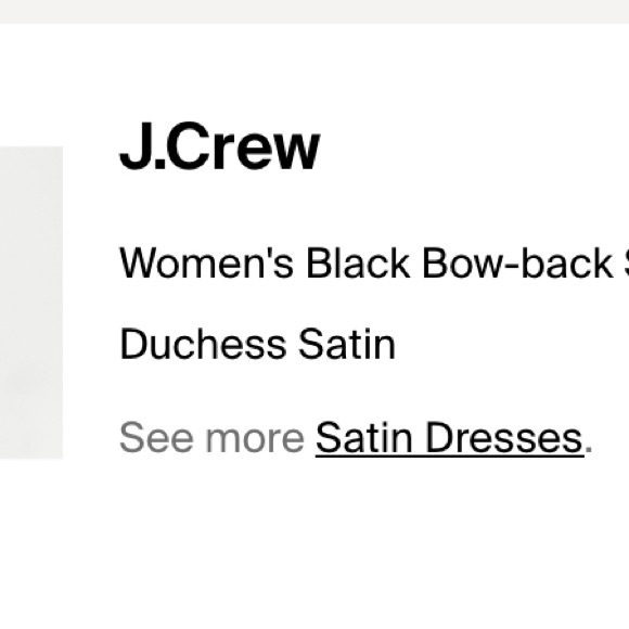 Jcrews BLACK BOW BACK SHIFT DRESS IN DUCHESS SATIN - Picture 3 of 8